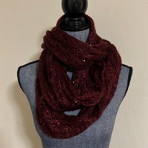 Berry Red Sparkle Infinity Scarf